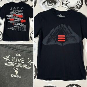 Jay-Z 2010 Black Short Sleeve Concert Tour Tee, Sz M (African Cotton, Tanzania)